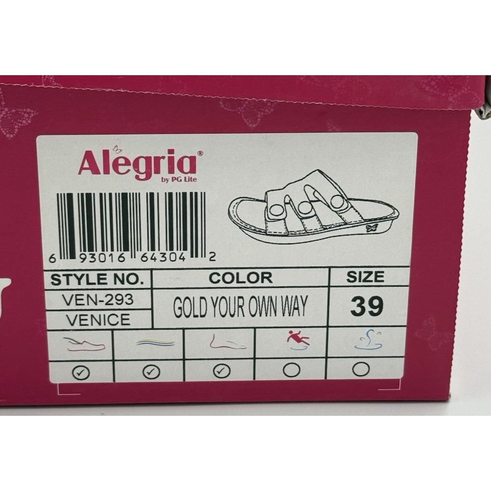 Alegria Venice Sandals Women's Size 9 (39) Gold Your Own Way Leather Comfort NIB - Picture 11 of 11